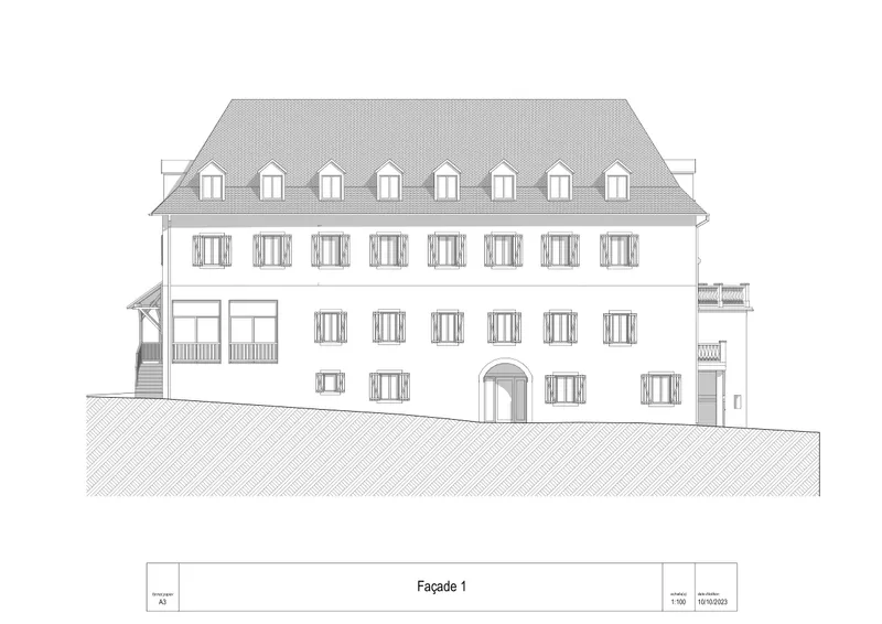 Plan facade 1 Hotel du Fronton