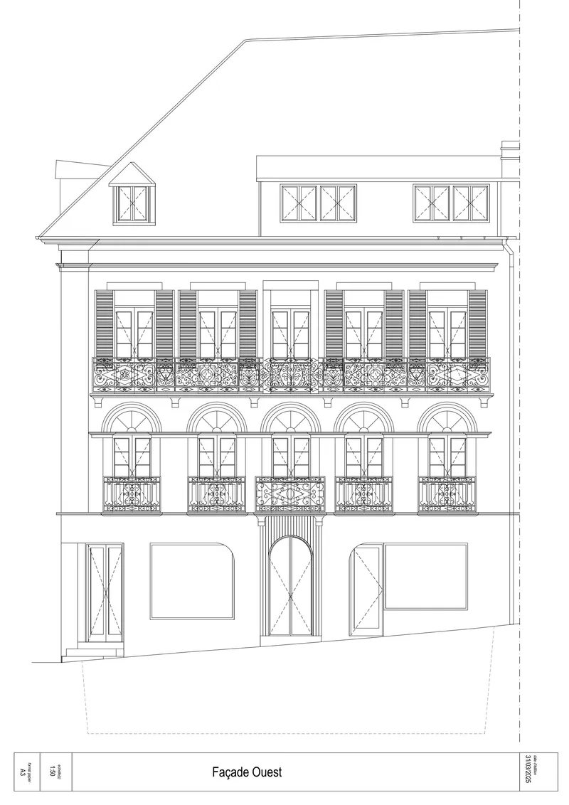 Plan facade 1 Maison La Raillere