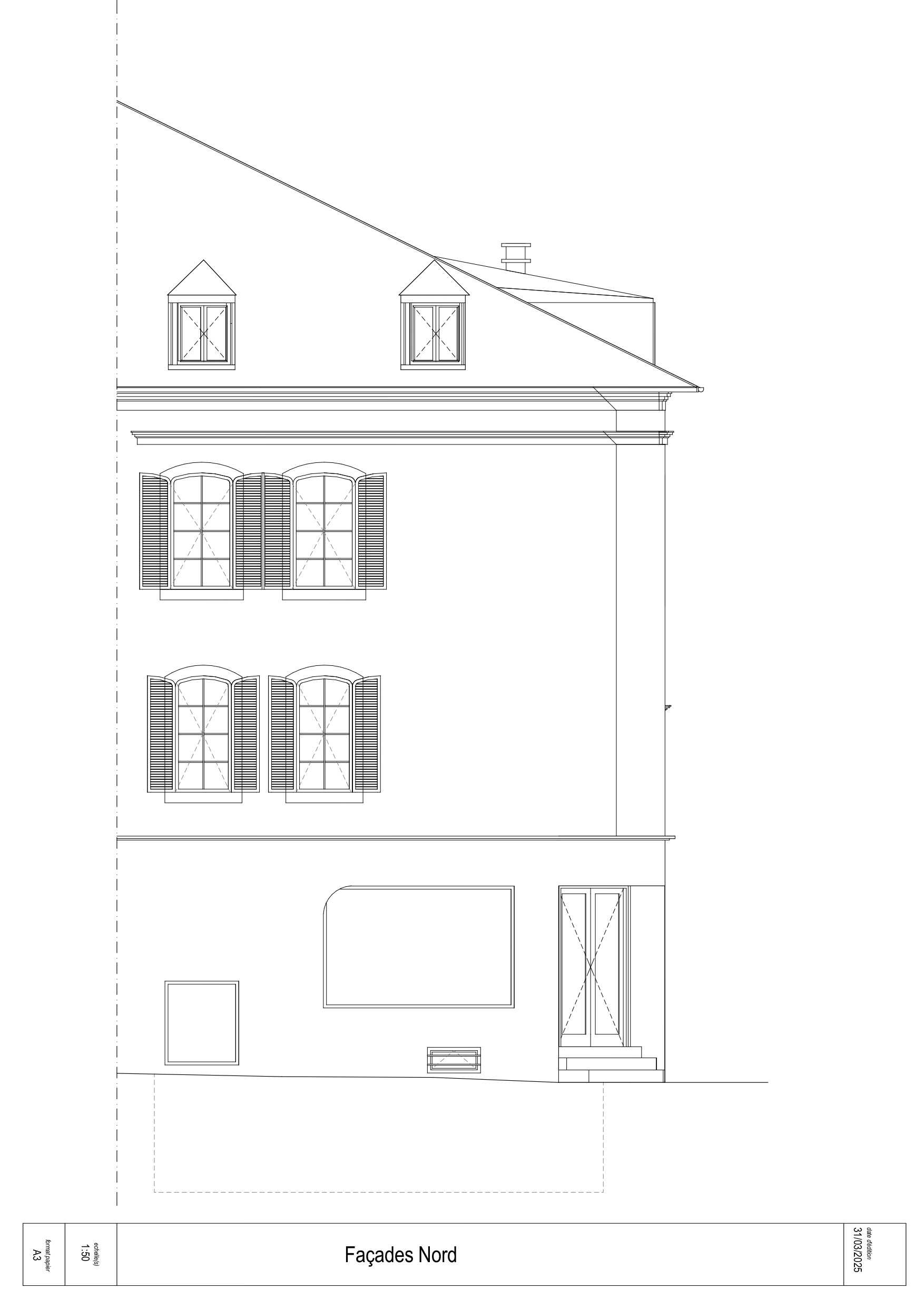 Plan facade 2 Maison La Raillere